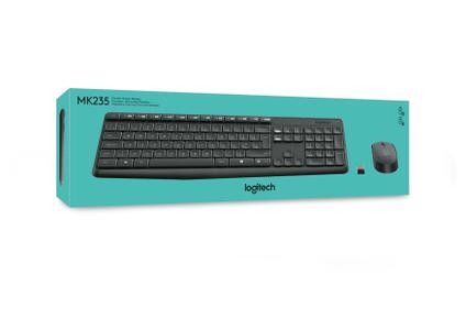 LOGITECH MK235 Wireless Combo - US - Tastatur & Mus sæt - Amerikansk engelsk - Grå (920-007931)