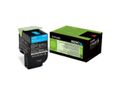 LEXMARK 802HC Cyan Toner Cartridge 3K pages - 80C2HC0