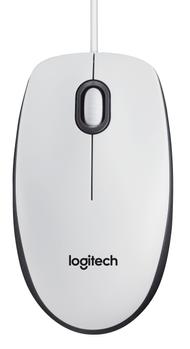LOGITECH Corded Mouse M100 White For Desktops (910-001603)