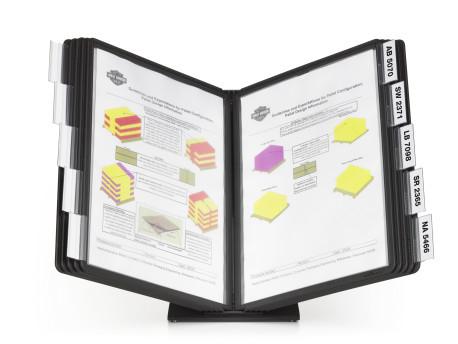DURABLE VARIO TABLE 10 registersystem bordmodel i A4 med 10 lommer i farven sort (557001)