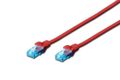 DIGITUS Premium CAT 5e UTP patch cable, Length 0.5m, Color red