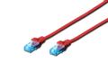 DIGITUS Patchkabel DIGITUS RJ45 U/UTP Cat5e 1,00m rot +Hebelschutz