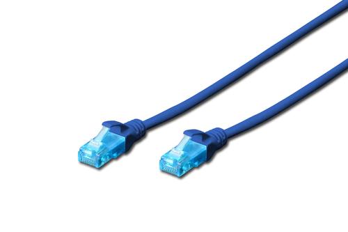 DIGITUS Patchkabel KAT5E 2,0 m UTP blå, RJ45 u/skærm han:han, Kobber, UL cert. (DK-1511-020/B)