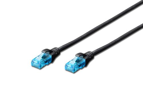 DIGITUS Patchkabel RJ45 U/UTP Cat5e 1.00m schwarz Hebelschu (DK-1512-010/BL)