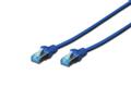 DIGITUS Patchkabel RJ45 SF/UTP Cat5e 0.50m blau Hebelschutz