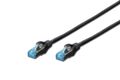 DIGITUS Patchkabel RJ45 SF/UTP Cat5e 0.50m schwarz Hebelsch