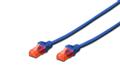 DIGITUS Patchkabel KAT6 UTP, Blå, 1,0 m, Halogenfri, AWG26 LSZH, CU
