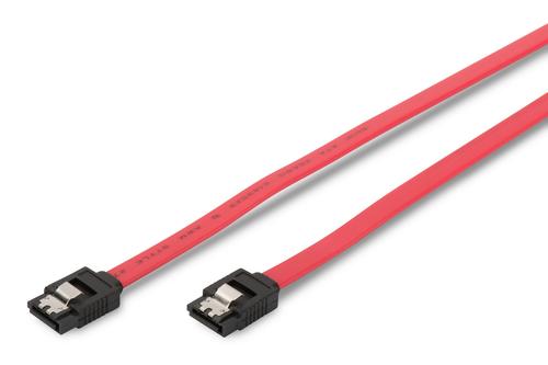 DIGITUS SATA kabel 0,5M METAL Lås, 7 pin : 7 pin. Sata 2+3, 6 Gbit/s (AK-400102-005-R)