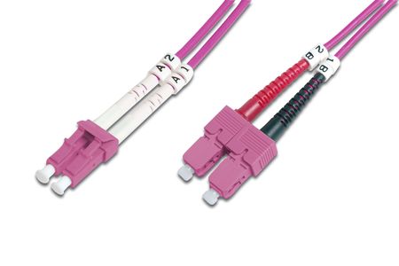 ASSMANN Electronic Fiberpatchkabel LC-SC 50/125 2,0m, multimode, dublex,  OM4, lilla (DK-2532-02-4)
