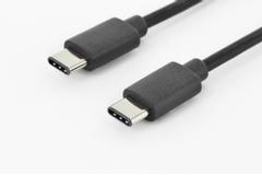 DIGITUS USB-C 2.0 kabel, USB-C: Han - USB-C: Han, 1,0m, Sort (AK-300138-010-S)