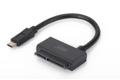 DIGITUS USB-C 3.1 adapter, USB-C: Han - SATA 3, 2,5" SSD/HDD, 0,35m, Sort