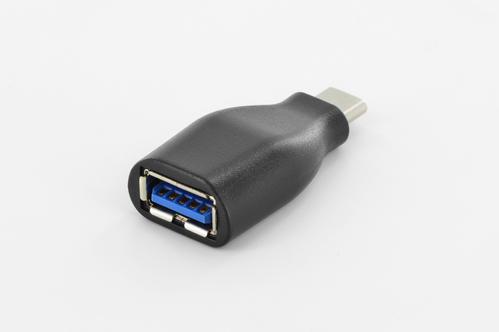 DIGITUS ASSMANN USB 3.0 SuperSpeed Adapter USB C M (plug)/ USB A F (jack) black (AK-300506-000-S)