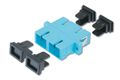 DIGITUS SC-SC Duplex Coupler, color aqua Zirconi, a Ceramic Sleeve, Plastic housing, Multimode,inc.f, ixing material