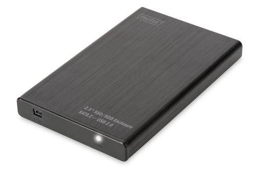 DIGITUS USB 2.0-SATA 2 SDD/HDD Enclosure,  2.5" 9.5, & 7.5 mm SSD/HDD Aluminum hosuing, w/o PSU (DA-71104)