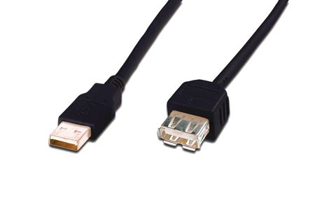 ASSMANN Electronic Kab USB2.0 A/A M/F 1,80m schwarz (AK-300202-018-S)