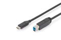 DIGITUS USB Cable Type C to B. M/M. Black. 1.0m