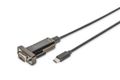 DIGITUS USB-C adapterkabel, USB-C: Han - DB9: Han, Seriel, USB 3.1, RS232, 1,0m, Sort