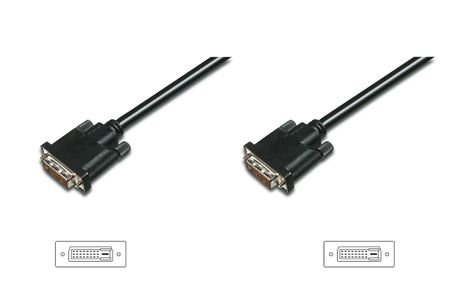 ASSMANN Electronic Monitorkabel DVI-D  0,5 m sort Dual Han : Dual Han (AK-320108-005-S)