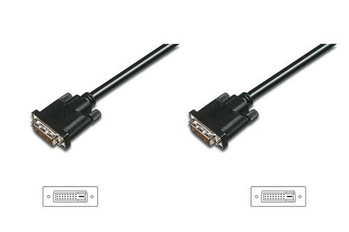 ASSMANN Electronic Monitorkabel DVI-D 0,5 m sort, DVI: Han - DVI: Han (AK-320108-005-S)