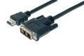 ASSMANN Electronic HDMI kabel sort 2,0m, (HDMI Han: DVI Han)