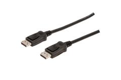 DIGITUS DisplayPort kabel - DisplayPort (han) - DisplayPort (han) - 1 m ( DisplayPort 1.2 ) - stÃ¸bt - sort
