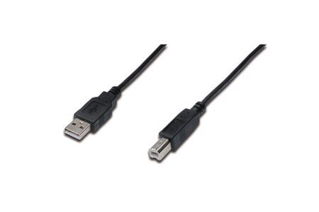 ASSMANN Electronic USB kabel  5,0m, USB 2.0, Classic, sort (A han:B han) støbte stik (AK-300105-050-S)