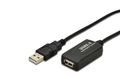 ASSMANN Electronic USB 2.0 Repeater kabel, USB-A: Han - USB-A: Hun, 5,0m, Sort