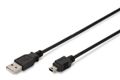 ASSMANN by Digitus USB Mini Kabel 1,8 M USB A Han : USB Mini B Han 5 pin USB 2.0 sorte