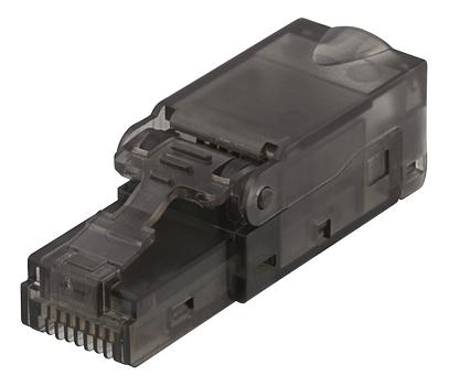 DELTACO RJ45 plug Cat6A, unshielded,  tool-less,  grey (MD-105)