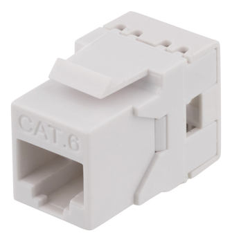 DELTACO Cat6 jack 180 mini, unshielded,  krone/ dual,  max 18mm wide, white (MD-118)