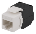 DELTACO Cat6A jack 180 mini, unshielded, toolless, max 18mm wide, white