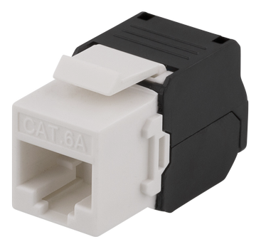 DELTACO Cat6A jack 180 mini, unshielded,  toolless, max 18mm wide, white (MD-120)