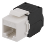 DELTACO Cat6A jack 180 mini, unshielded, toolless, max 18mm wide, white