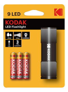 KODAK 9LED Flashlight black incl. 3xAAA (30412446)
