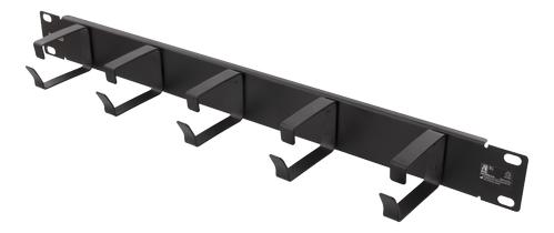 DELTACO 19" 1U Metal Cable Management with brush, 5 metal rings (19-15)