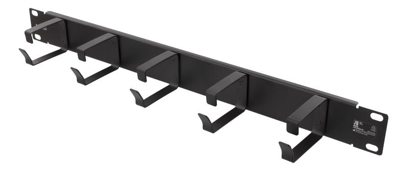 DELTACO 19" 1U Metal Cable Management with brush, 5 metal rings (19-15)