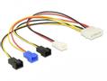 DELOCK Stromkabel Molex 4Pin -> 4x 2Pin Lüfter St/St 0.20m
