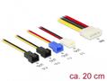 DELOCK Stromkabel Molex 4Pin -> 4x 2Pin Lüfter St/St 0.20m (85516)