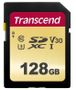 TRANSCEND 500S - Flash memory card - 128 GB - Video Class V30 / UHS-I U3 / Class10 - SDXC UHS-I (TS128GSDC500S)