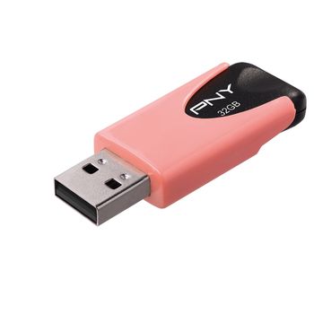 PNY ATTACHE 4 PASTEL 32GB USB2 CORAL READ 25MB/S WRITE 8MB/S MEM (FD32GATT4PAS1KL-EF)