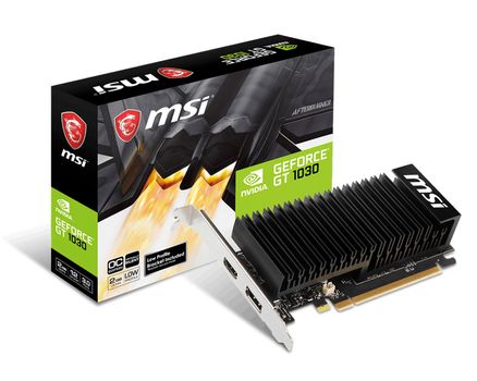 MSI GeForce GT 1030 Silent Low Profile OC - 2GB GDDR4 RAM - Grafikkort (GT 1030 2GHD4 LP OC)