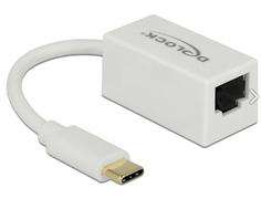 DELOCK USB 3.1 with USB C St> RJ45 Bu white
