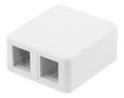DELTACO Surface mount box for Keystone, 2 ports, white