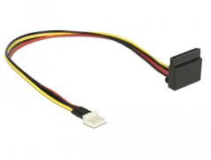 DELOCK 4-PIN mini-strømforsyningsforbinder (male) - 15 pin Serial ATA strøm Modtager Sort Rød Gul 30cm