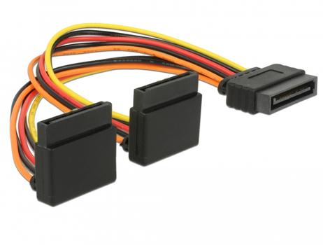 DELOCK Cable SATA 15 pin power plug with latching function > 2 x SATA 15 pin (60170 $DEL)