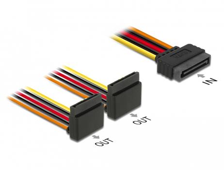 DELOCK Cable SATA 15 pin power plug with latching function > 2 x SATA 15 pin (60170)