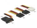DELOCK Power Cable SATA 15 pin plug > 3 x SATA receptacle + 1 x Molex 4 pin f