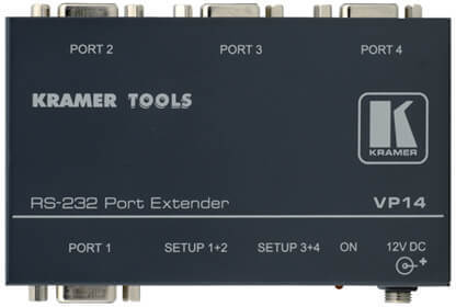 KRAMER VP-14 | 4–Port RS–232 Port Extender | Grey (90-001490)
