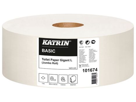 KATRIN Toiletpapir Basic Gigant L 585m 6/pk. (101674)