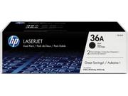 HP 36A - 2-pack - svart - original - LaserJet - tonerpatron (CB436AD)